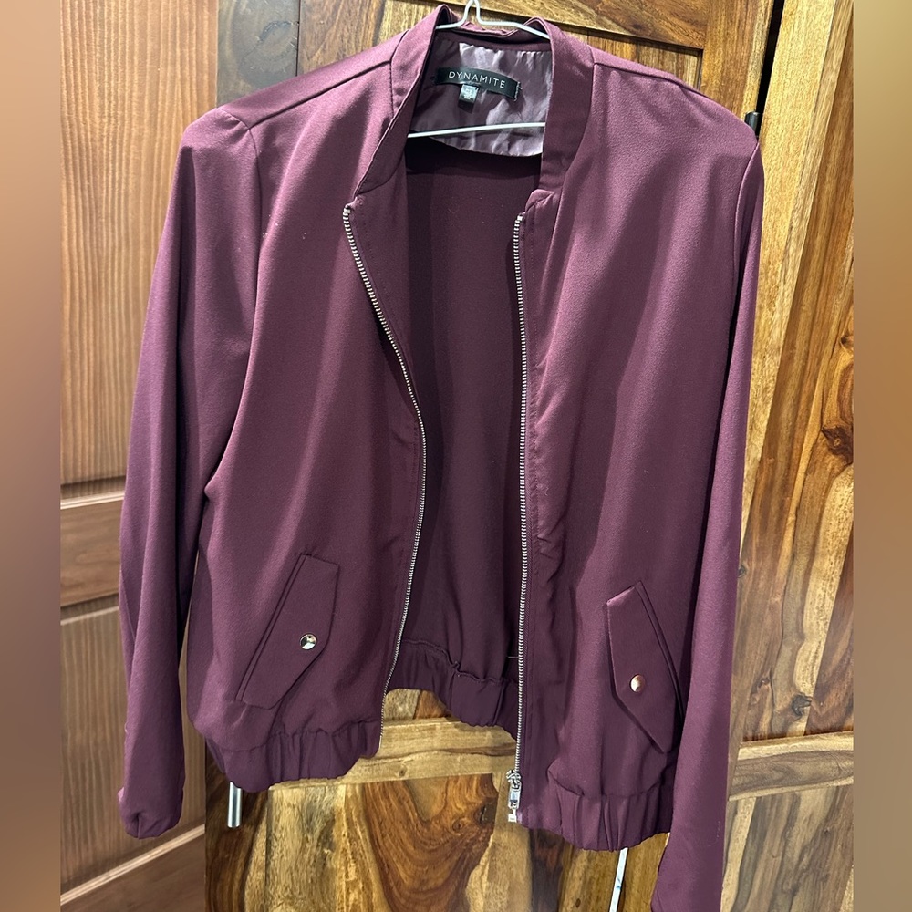 Maroon bomber jacket